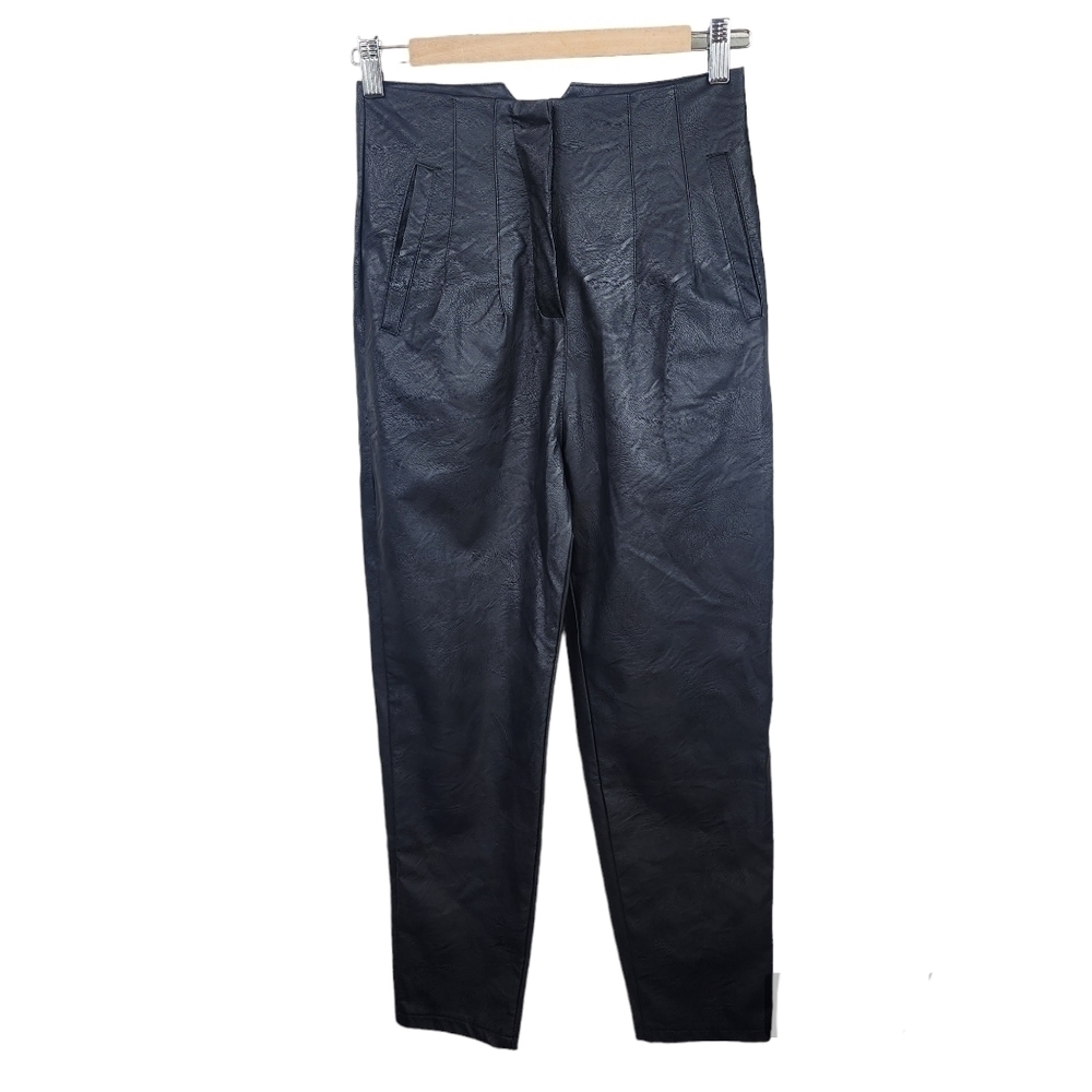VENTI 6 Faux Leather Pleated Pants Size S